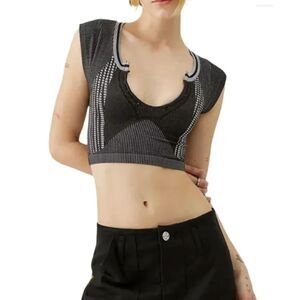Urban Outfitters / Out From Under Going for Gold Crop Top Black & Gray